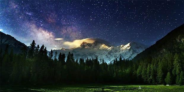 Fairy Meadows at night witness the sublime view of the galaxy...