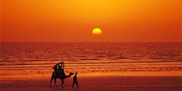 Beautiful sunset at Clifton beach, Karachi...